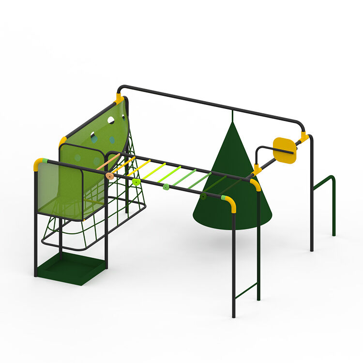 Outdoor Kids Climbing Frame with Monkey Bars and Climbing Net 